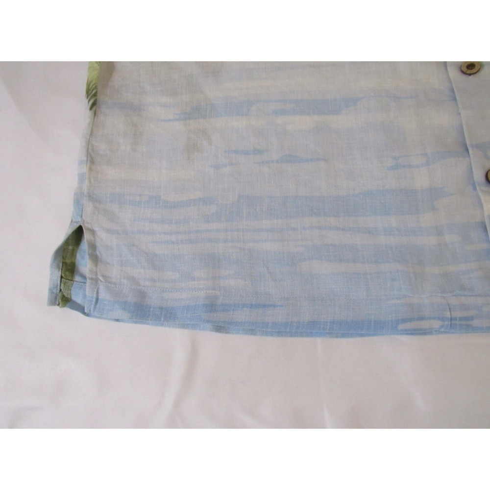 Tommy Bahama Special Reserve 100% Linen Shirt Embroidered Back Palm Cruise Sz L - Picture 15 of 16